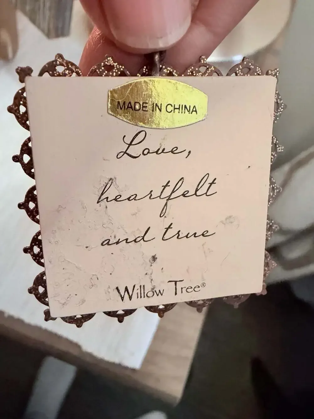 Willow Tree From The Heart Metal Edge Ornament
